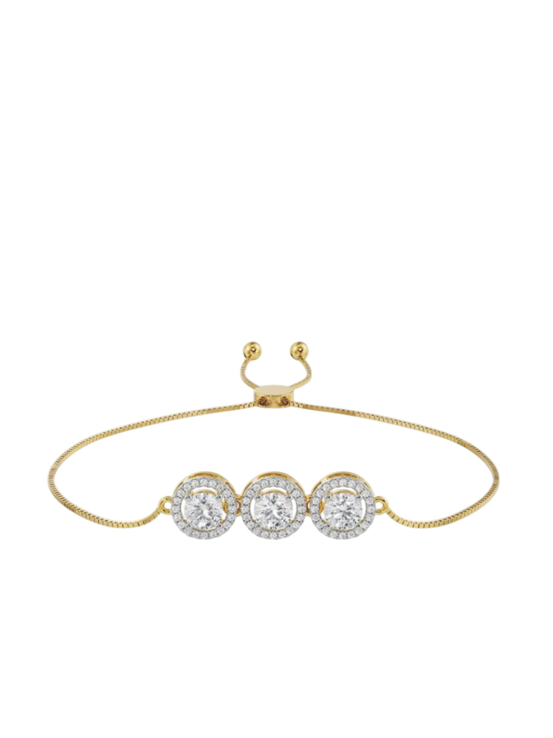 Emori Elegant Trio Lab Diamond in 14KT Gold Bracelet