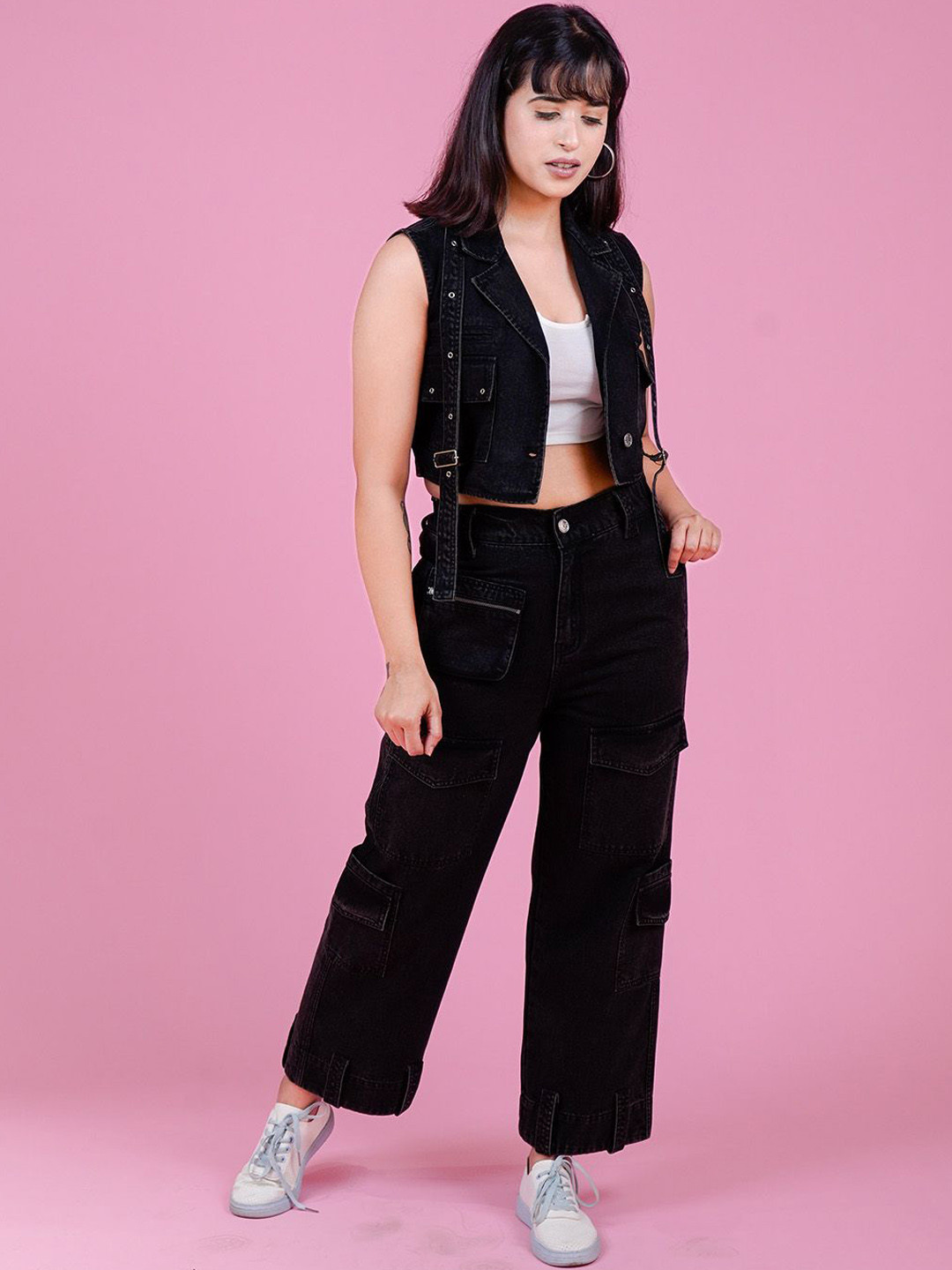 COSMIC TRIO Denim Top With Trouser Co-Ords