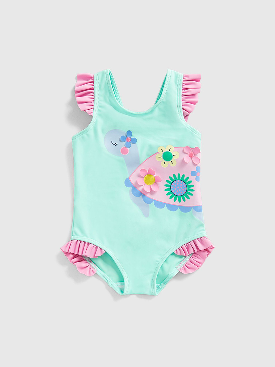 mothercare Infant Girls Turtle Printed Swim Bodysuit