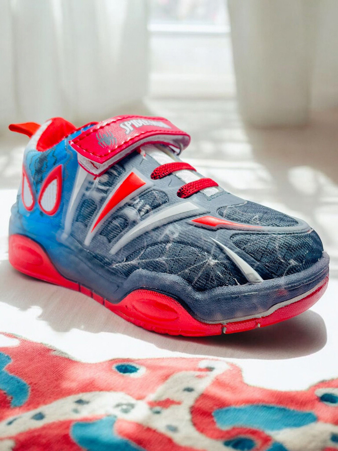 FABBMATE Kids Spider-Man Printed LED Light Sneakers