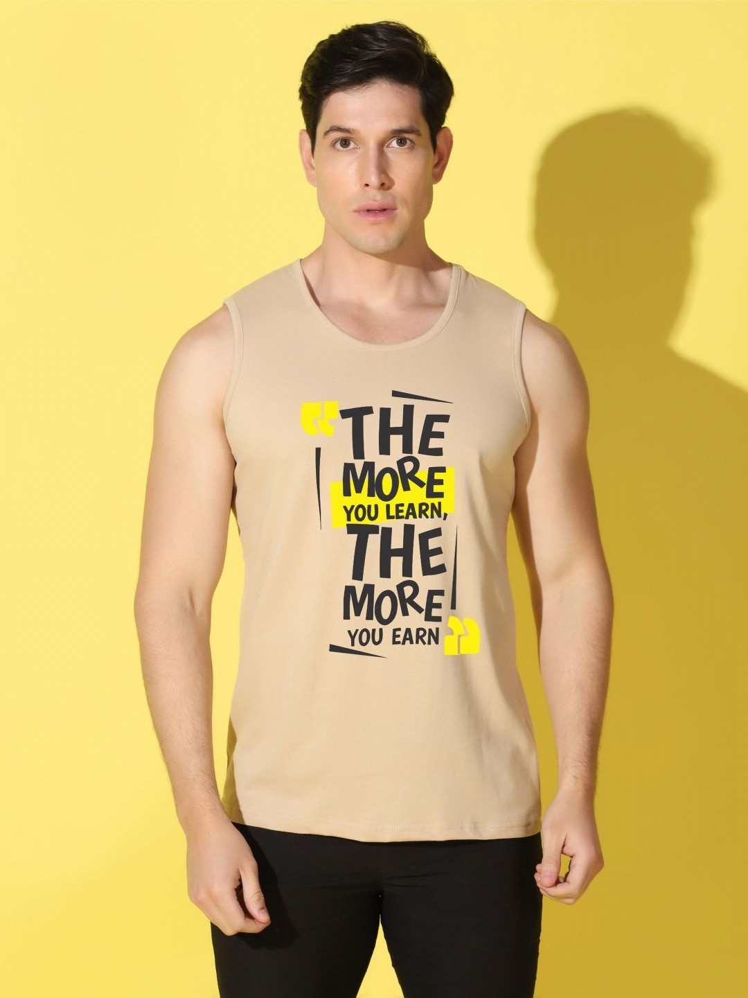 WOOSTRO Men Typography Printed Applique Slim Fit T-shirt