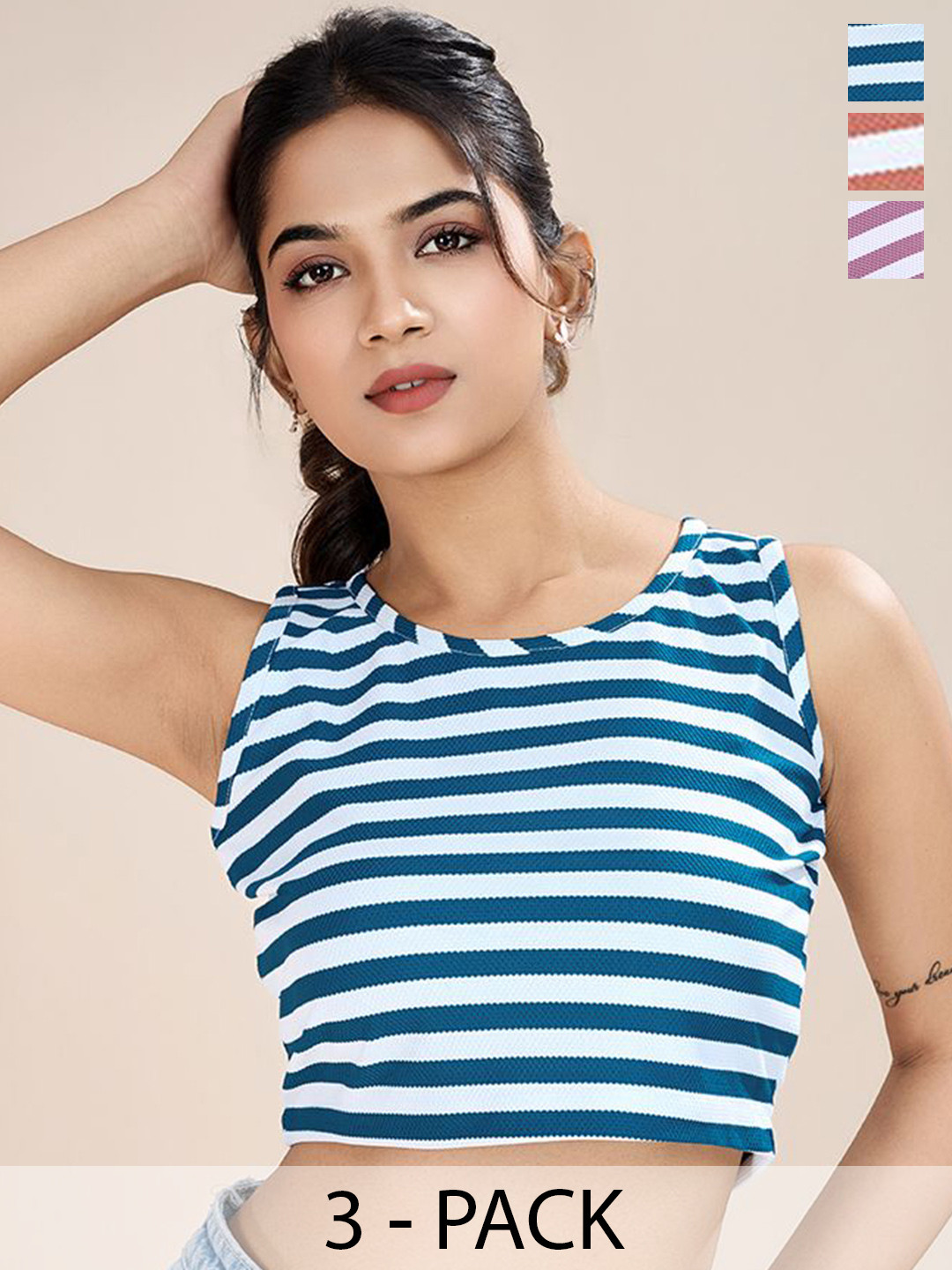 HOUSE OF MIRA Striped Tank Crop Top