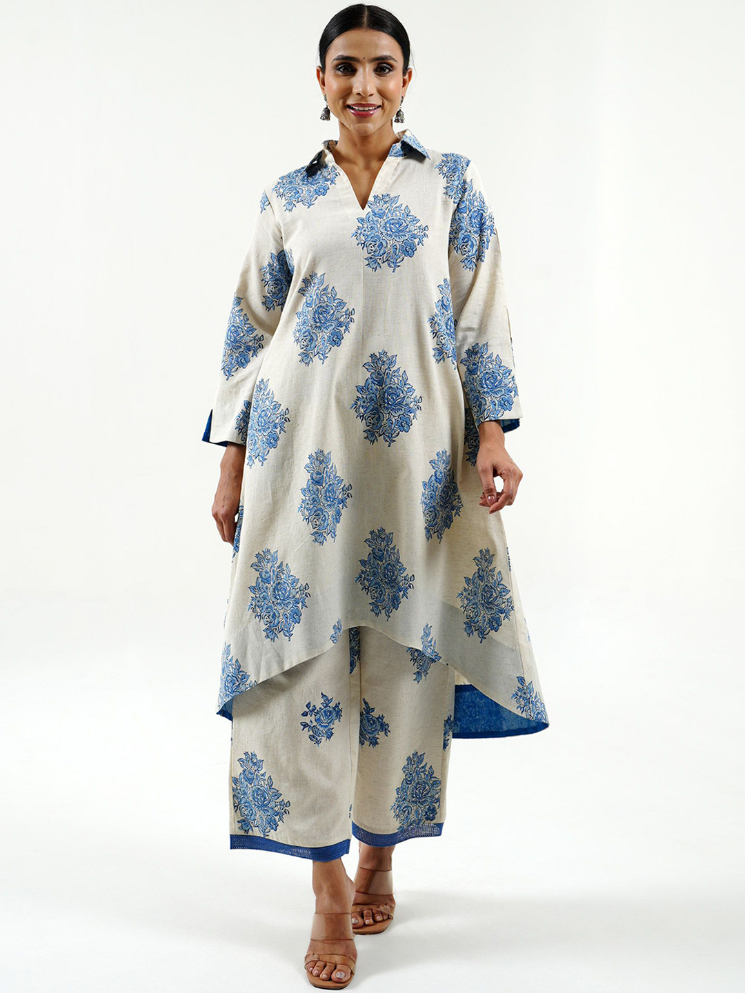 CYAN Women Floral Printed Regular Kurta with Palazzos