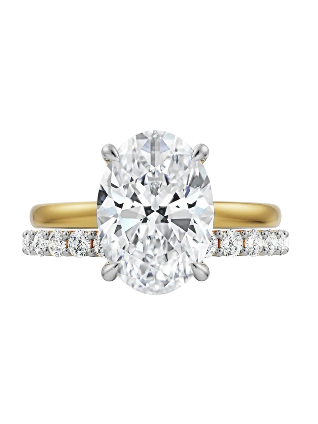 Emori Oval Bridal Set Lab Diamond in 14KT Gold Ring
