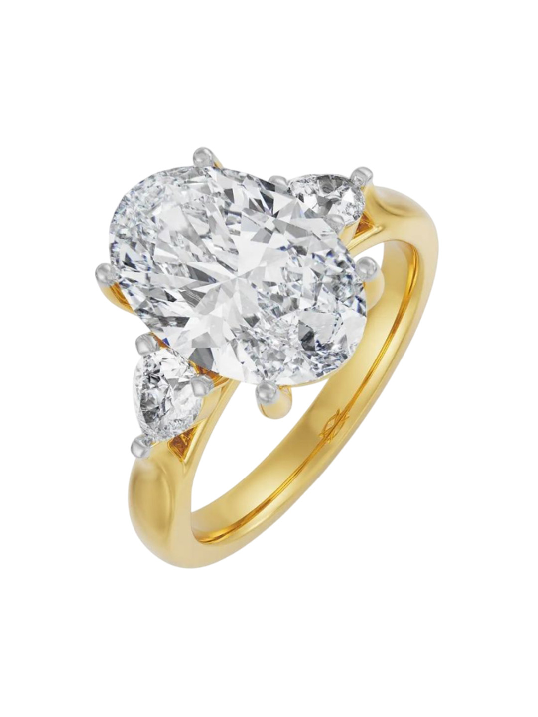 Emori Tri Solitaire Lab Diamond in 14KT Gold Ring
