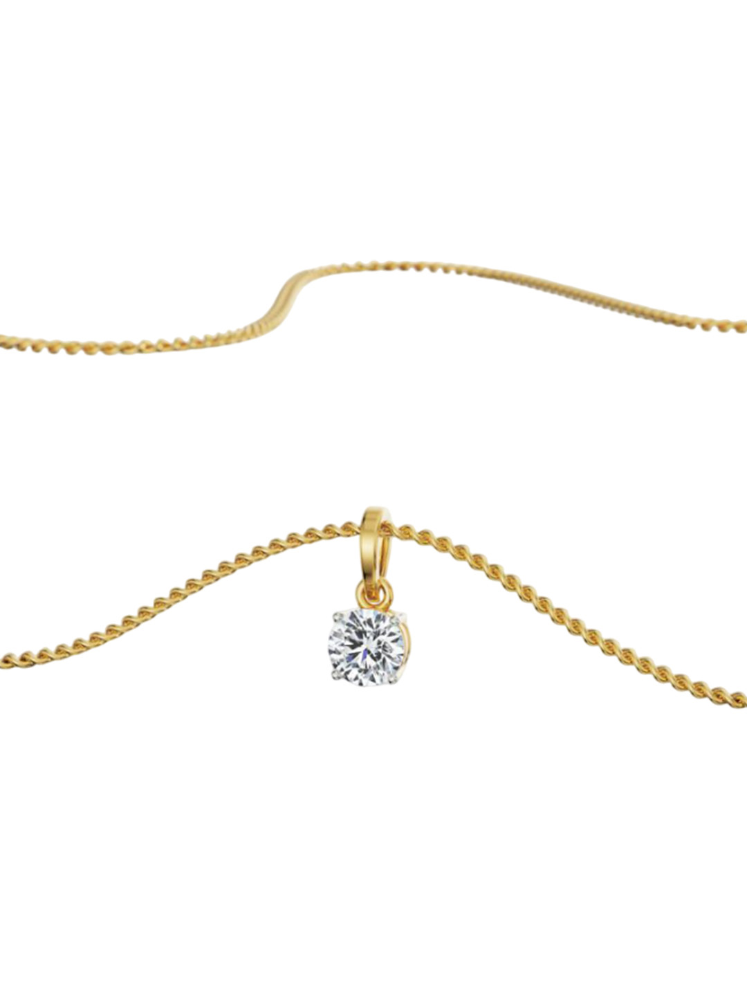 Emori 1 CT Round Lab Diamond Pendant in 18KT Gold