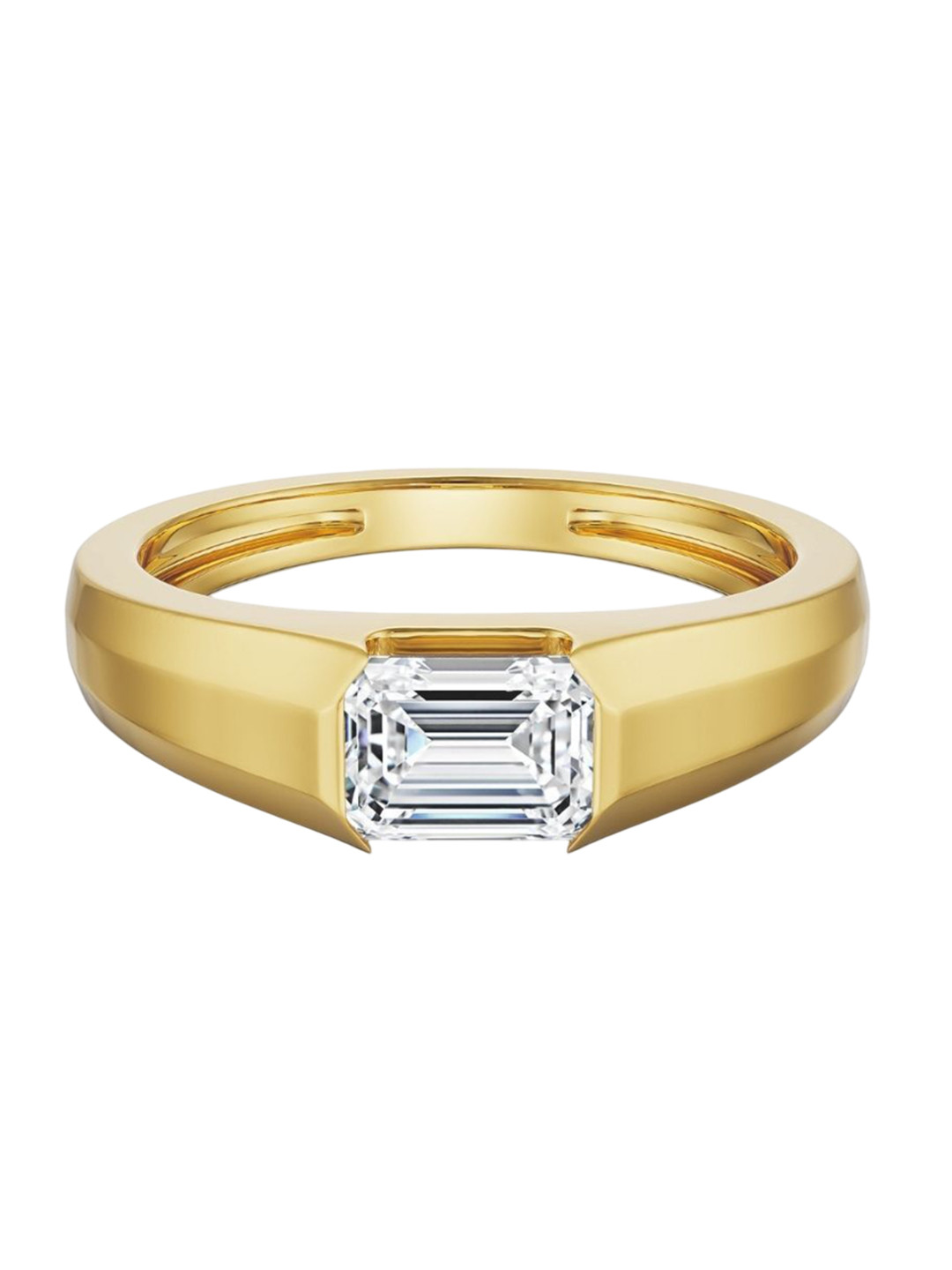 Emori 1 CT Emerald Lab Diamond Band for Men in 14KT Gold