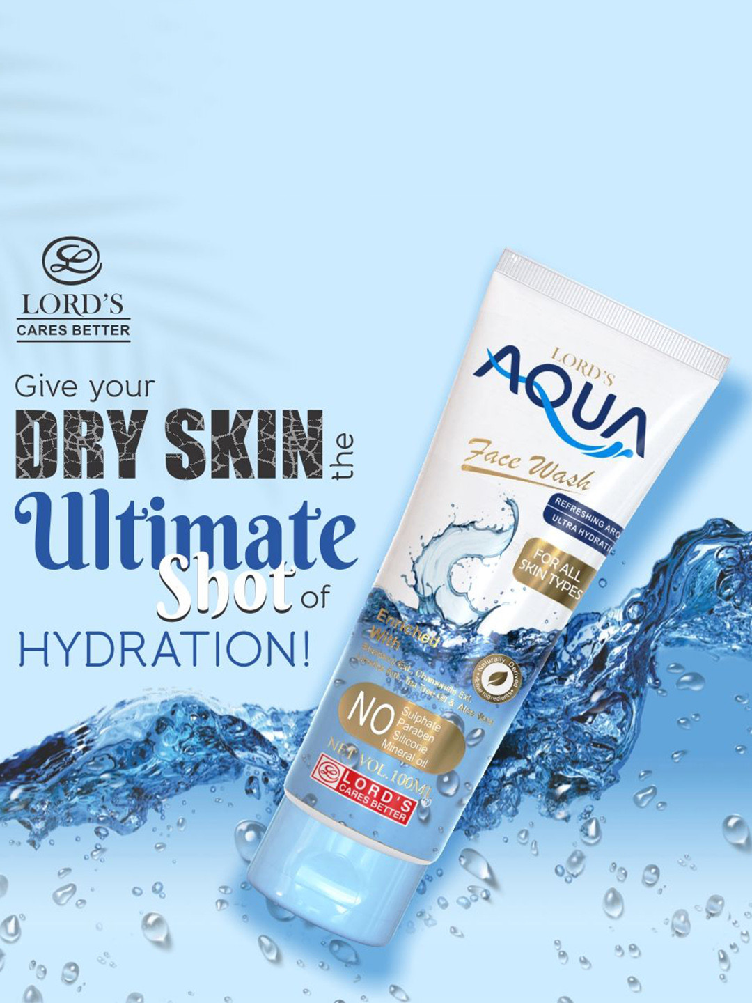 Lord's Cares Better Aqua Face Wash Enriched With Blueberry And Aloe Vera - 100 ml