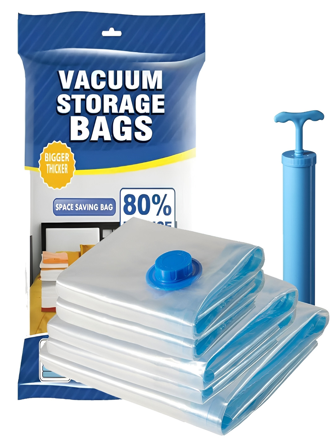 DALUCI Transparent Set of 3 Regular Vacuum Bag Organisers