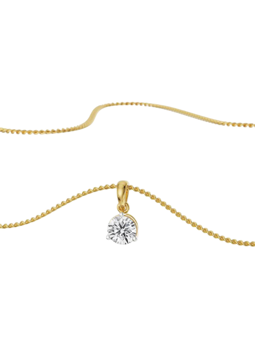 Emori Three Prong 0.5 CT Lab Diamond in 14KT Gold Pendant