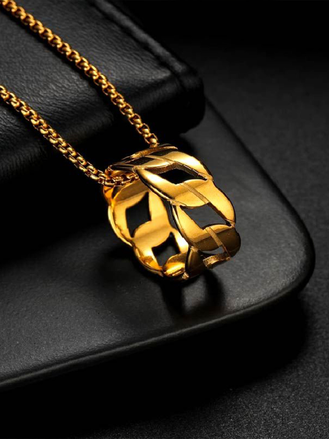 DKane Designs Gold-Plated Stainless Steel Pendant With Chain