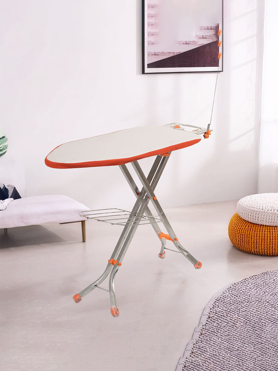 Kuber Industries 15 Inch Adjustable & Foldable Iron Stand Pressing Board Ironing Table