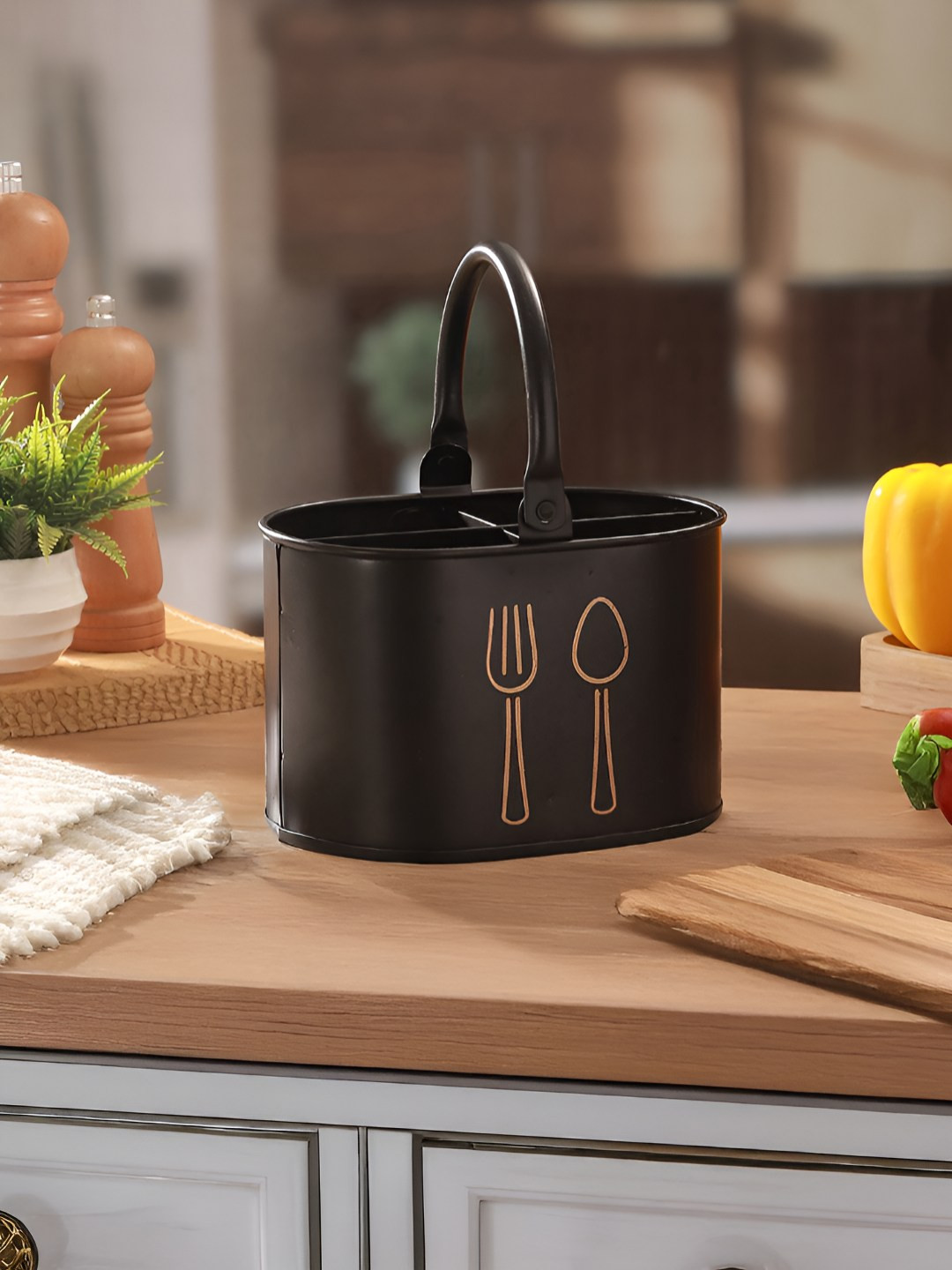 Homspurts Unisex Black Cutlery Holder