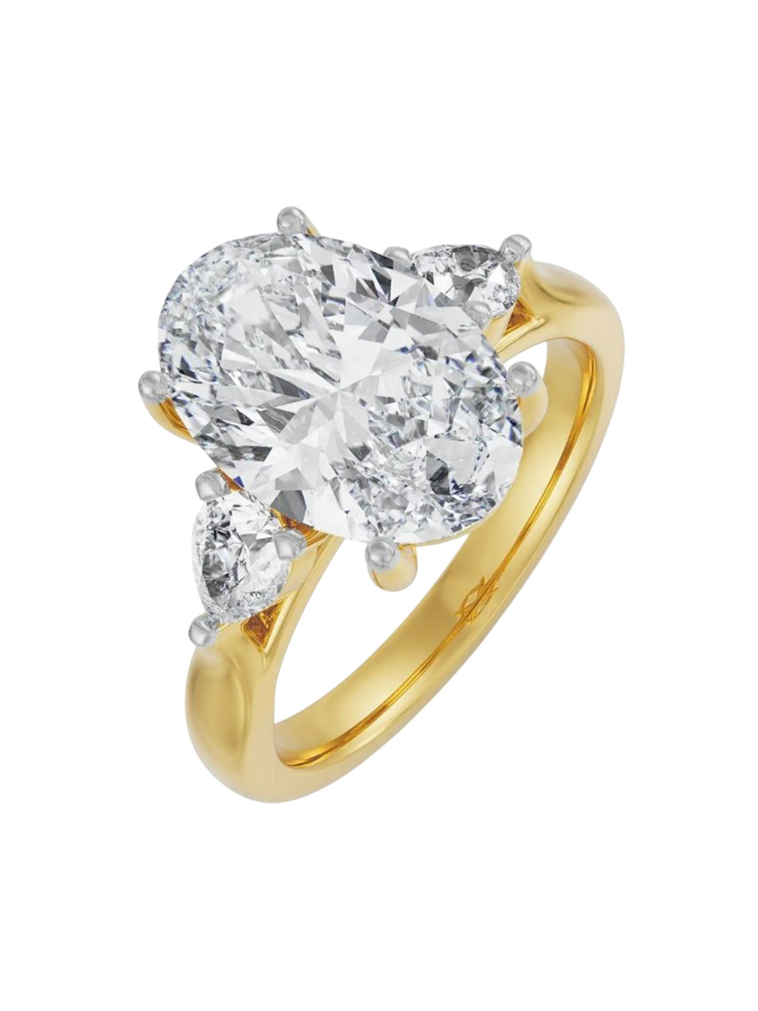 Emori Tri Solitaire Lab Diamond Ring in 18KT Gold