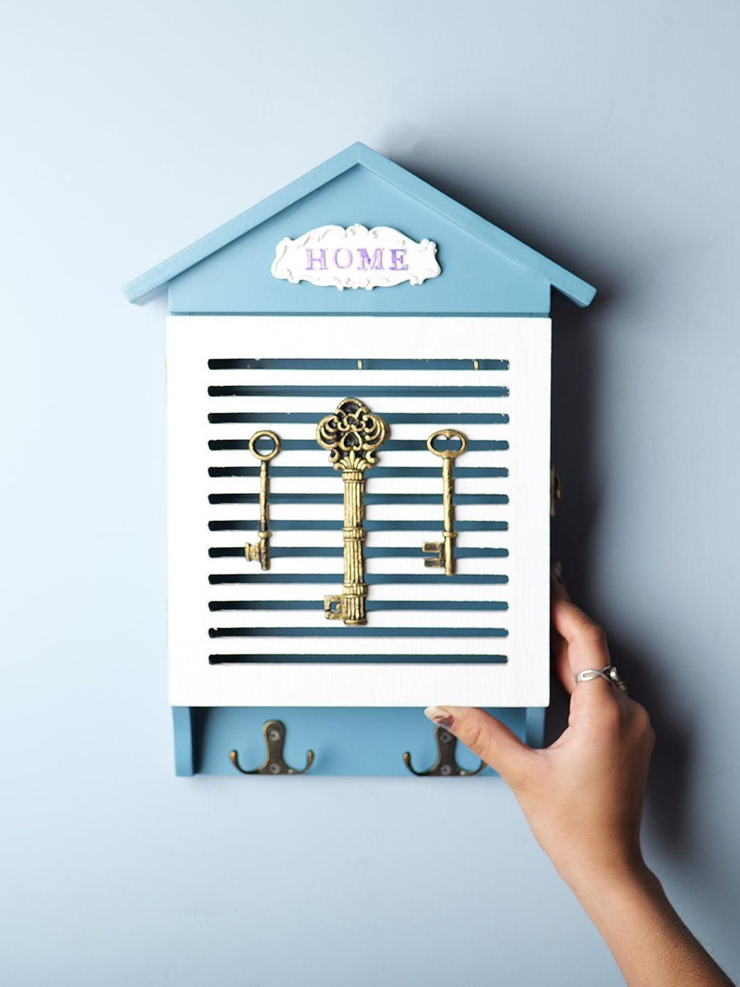 MARKET99 Blue Home Shaped Key HolderBox