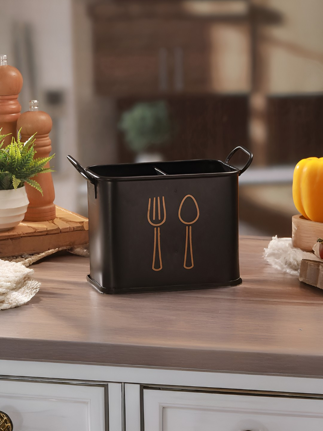 Homspurts Unisex Black Cutlery Holder