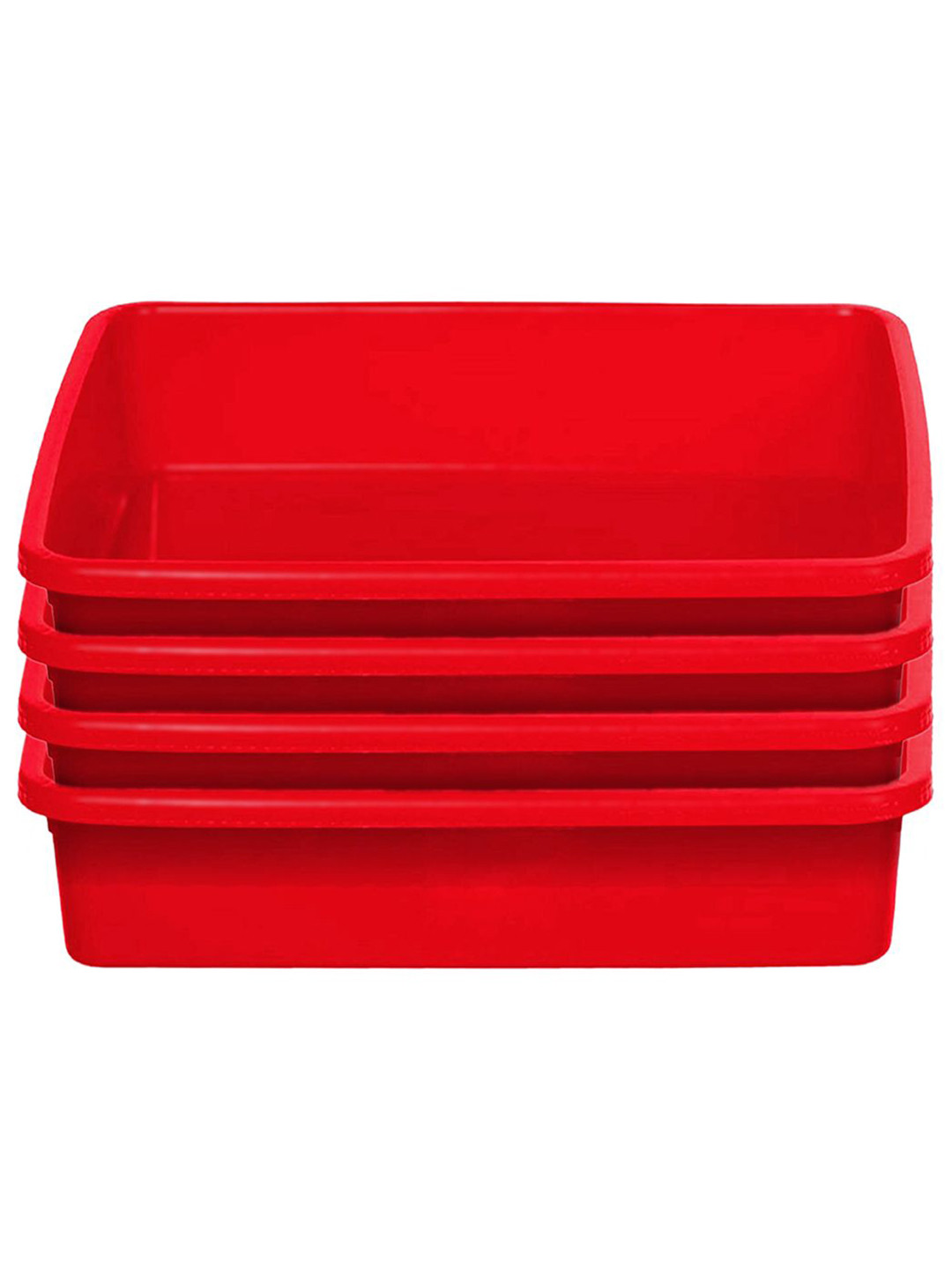 Kuber Industries Red Pack Of 4 Rectangular Organizers