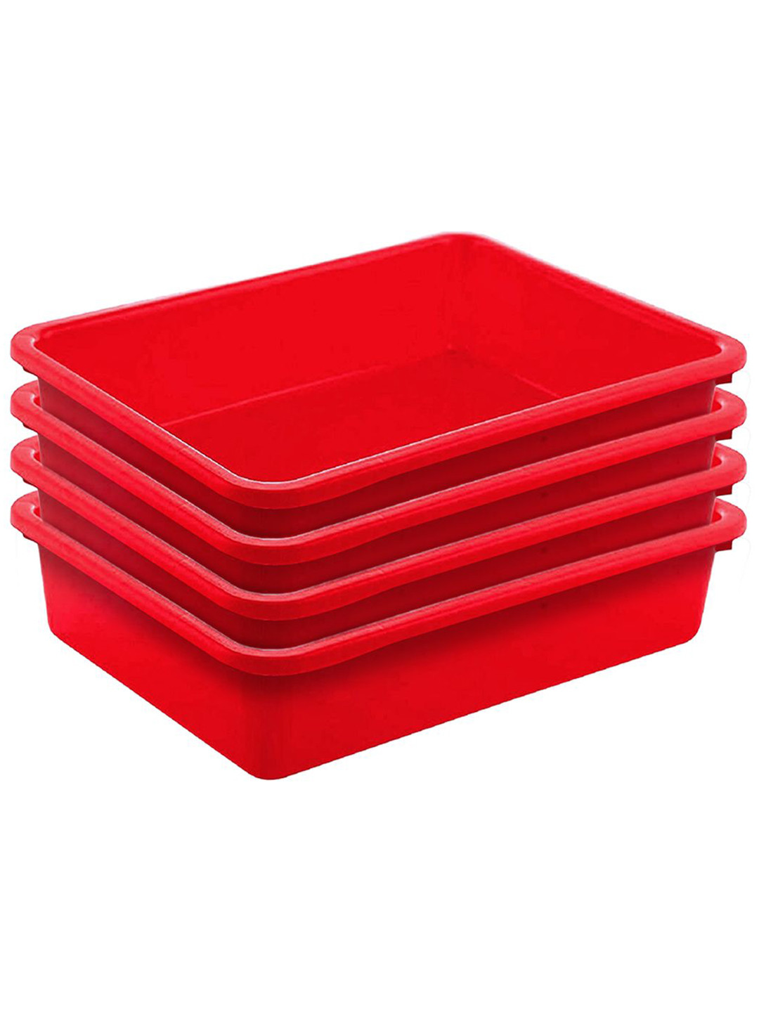 Kuber Industries Red Pack Of 4 Rectangular Organizers