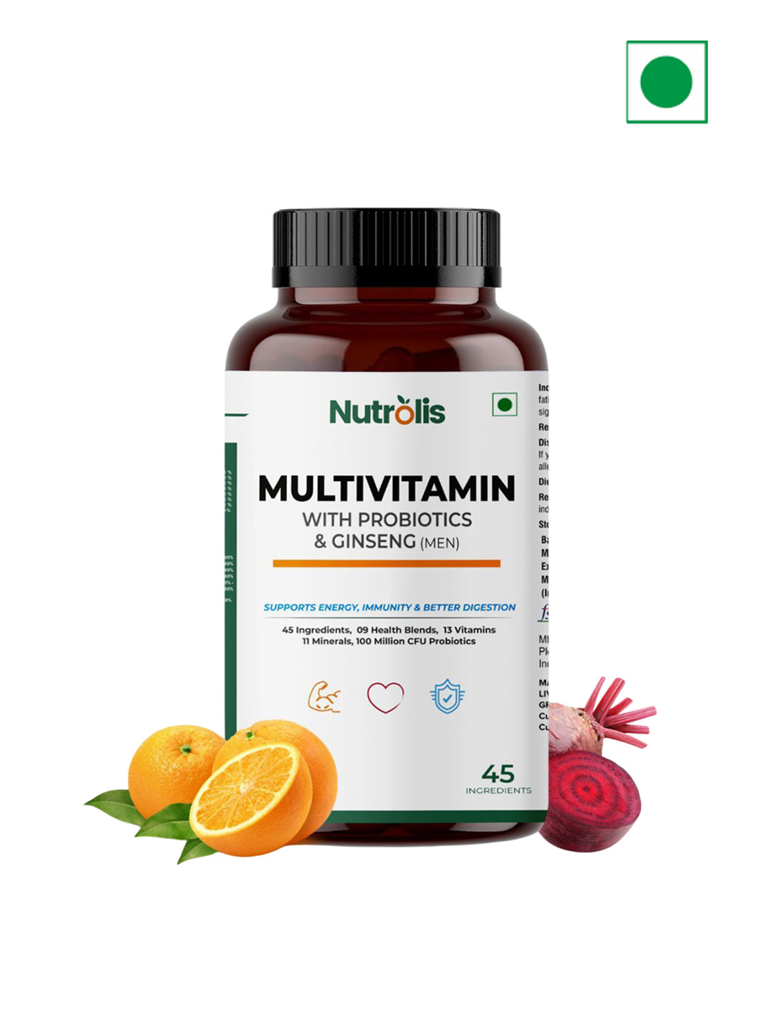 Nutrolis Men's Daily Multivitamin With Probiotics Tablets- 90 Tablets