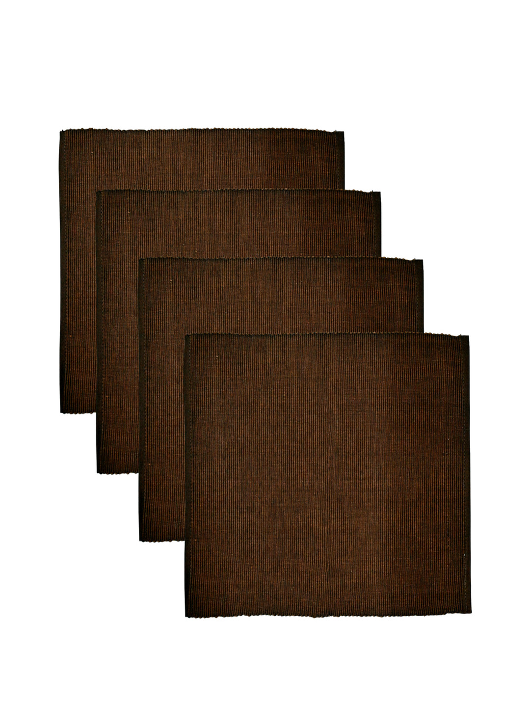 PRAKARTIK 4-Pcs Brown Ribbed TablePlacemats