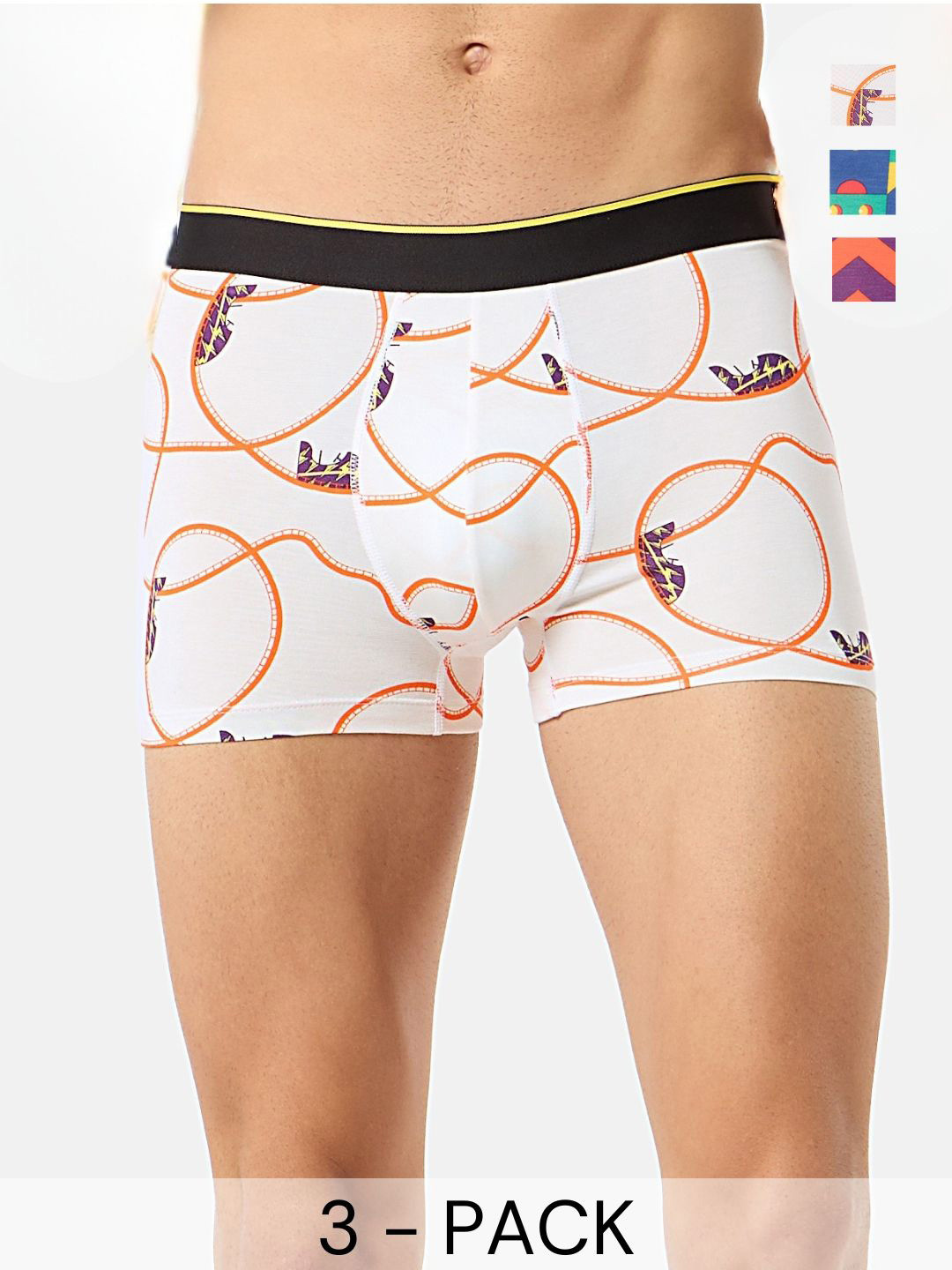 bummer  Pack Of 3 Underwear Mircomodal Printed Trunks