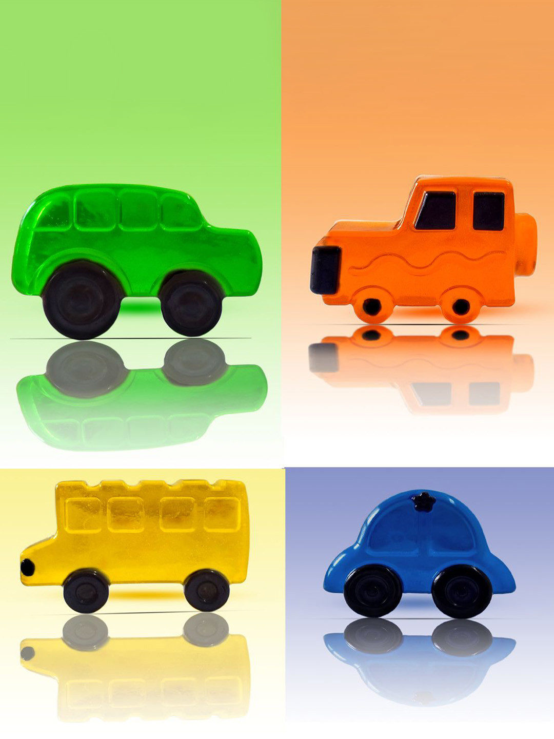 The Bath Stories Kids Set Of 4 Moisturizing Toy Car Shaped Soap - 40 g Each