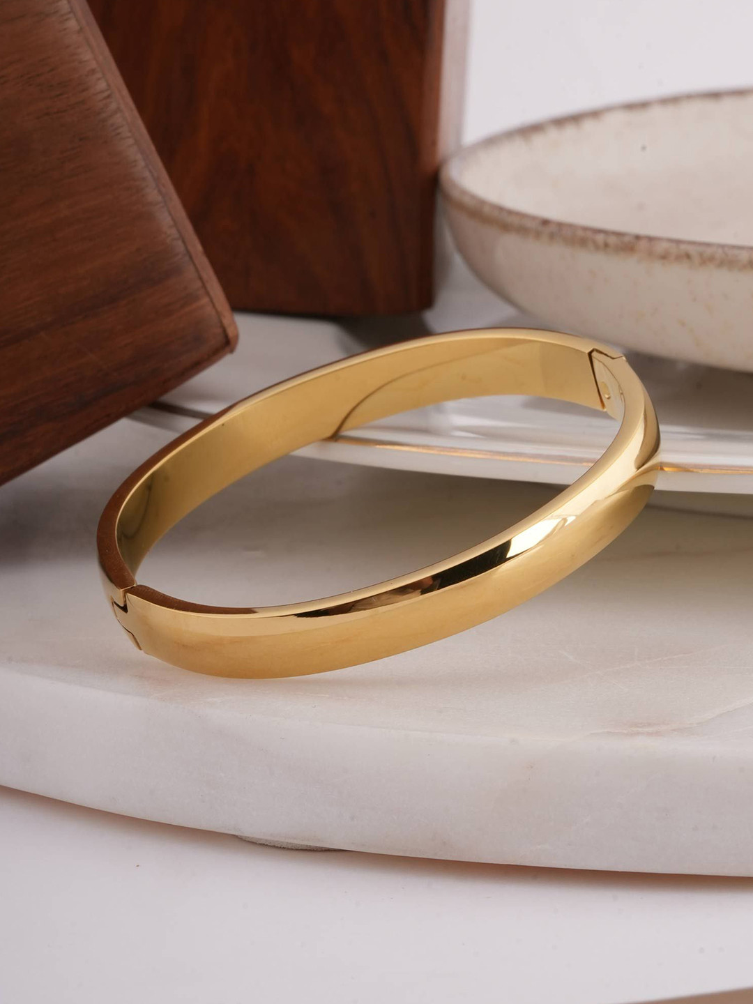 PALMONAS Plain Gold-Plated Bangle