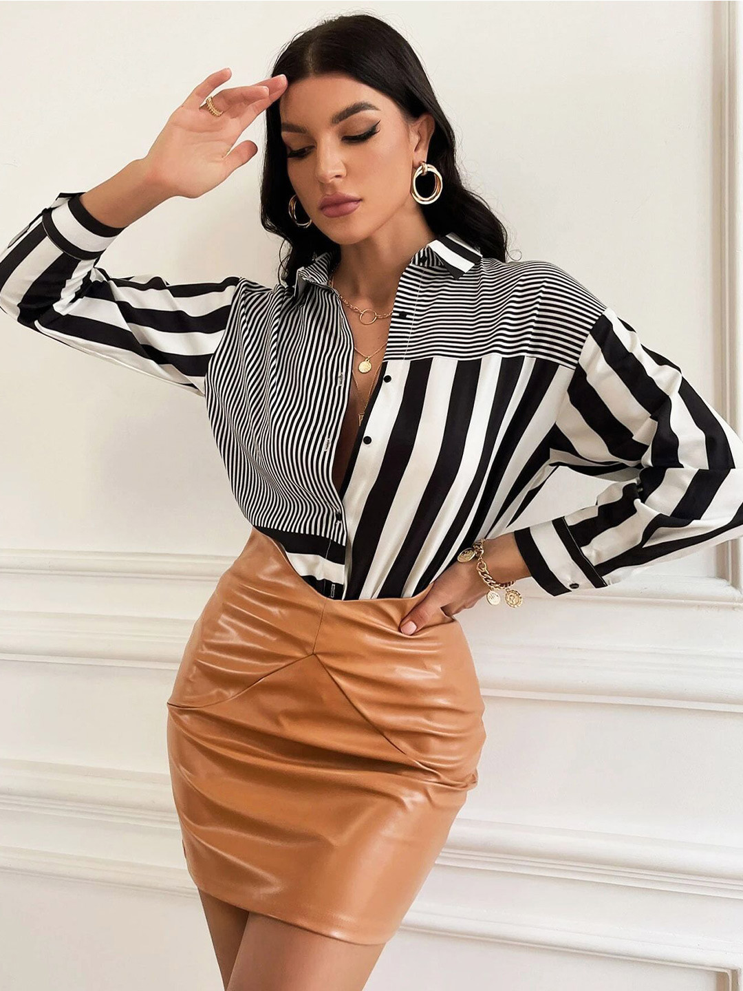 Stylecast X Slyck Multi Stripes Pattern Shirt