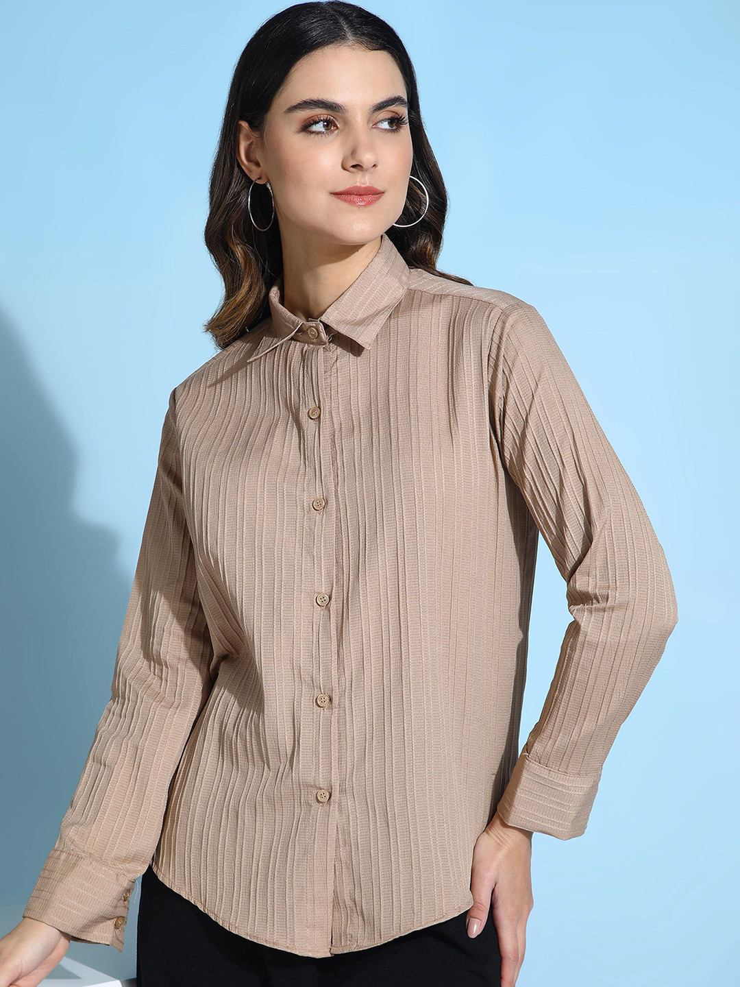 ANN SPRINGS Women Opaque Striped Casual Shirt