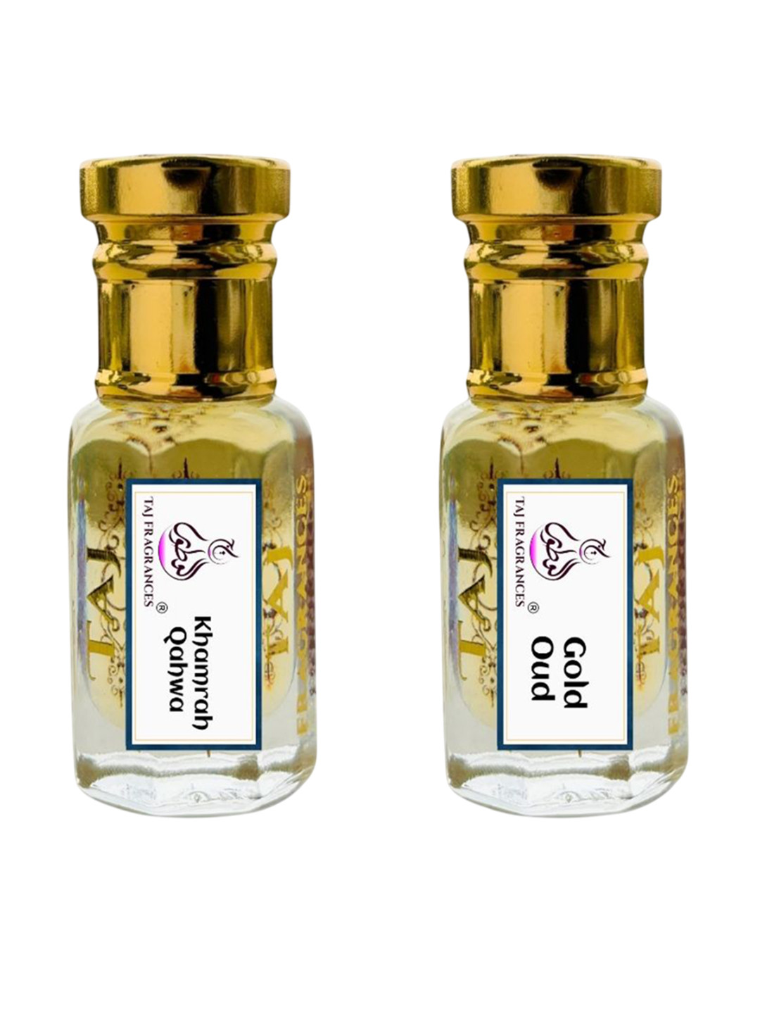 Taj Fragrances Unisex Set Of 2 Khamrah Qahwa & Gold Oud Long Lasting Attar - 6ml Each