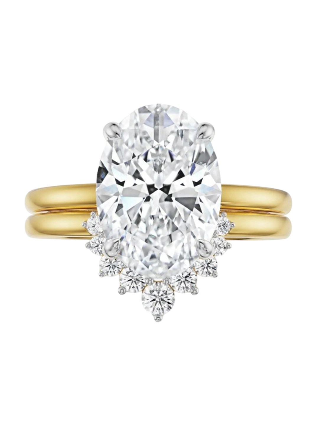 Emori 2 CT Vintage Oval Lab Diamond in 14KT Gold Ring
