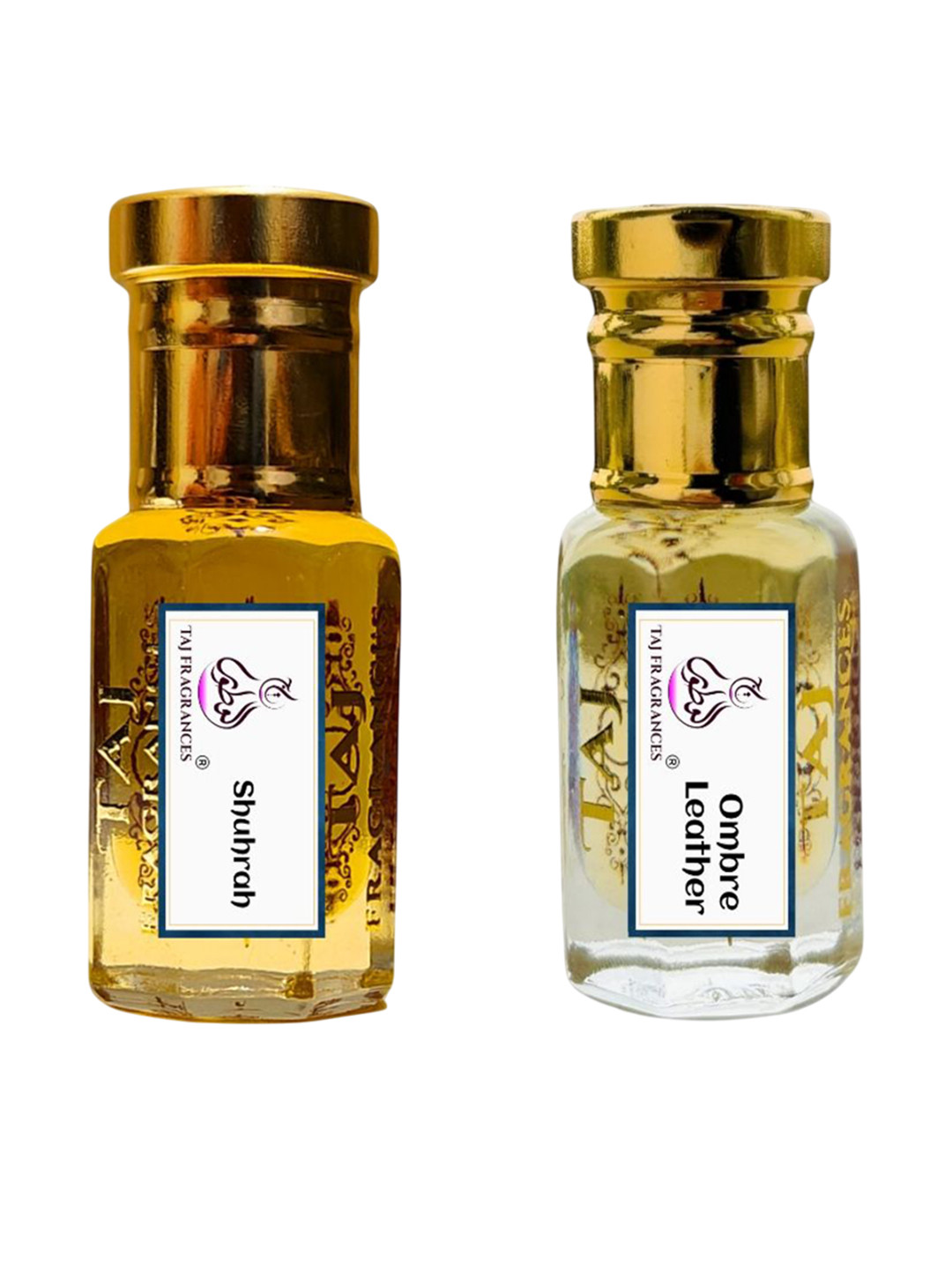 Taj Fragrances Unisex  Set Of 2 Ombre Leather & Shuhrah Long Lasting Attar- 6 ml Each