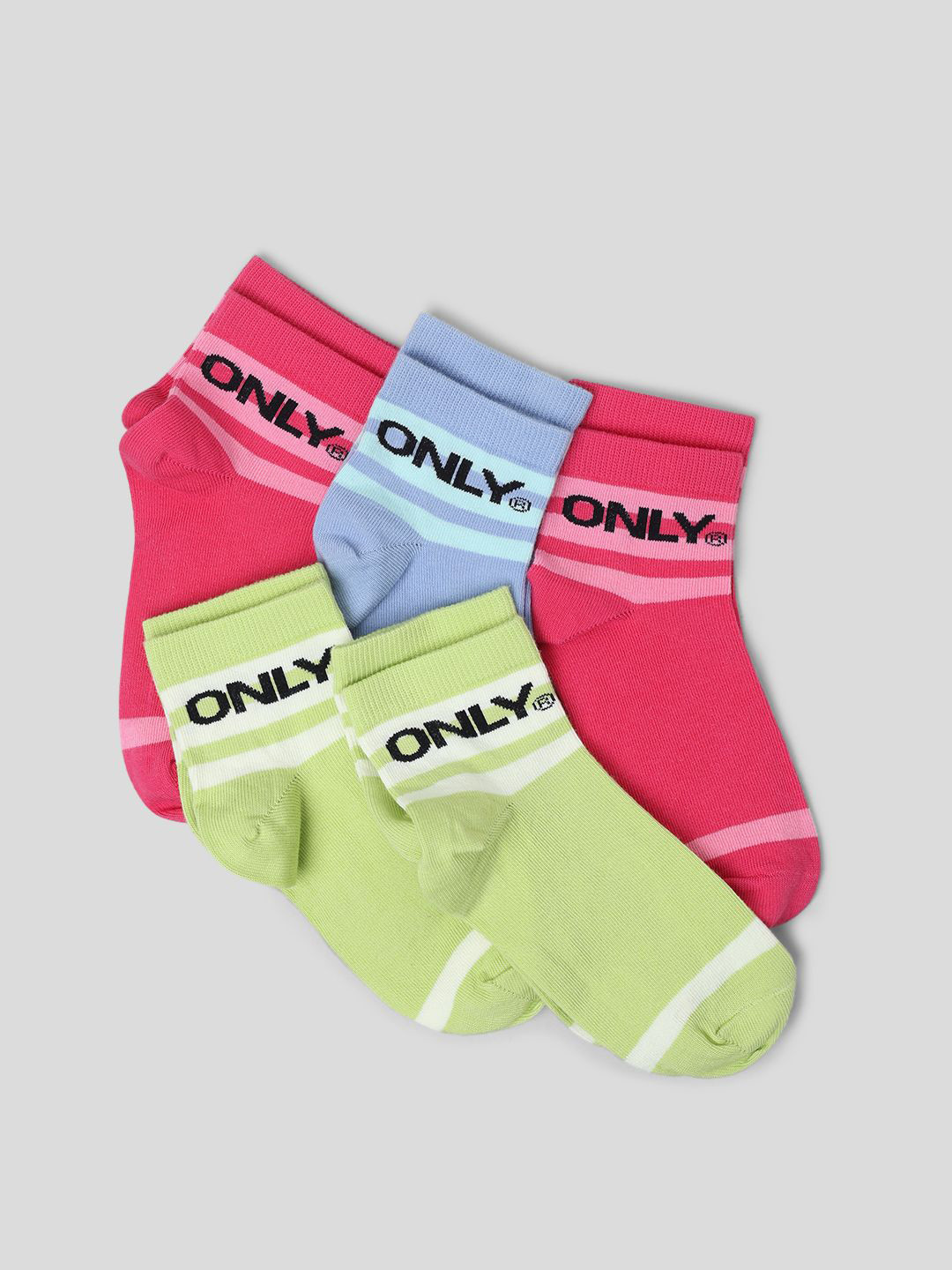 ONLY Pack Of 5 Ankle-Length Socks