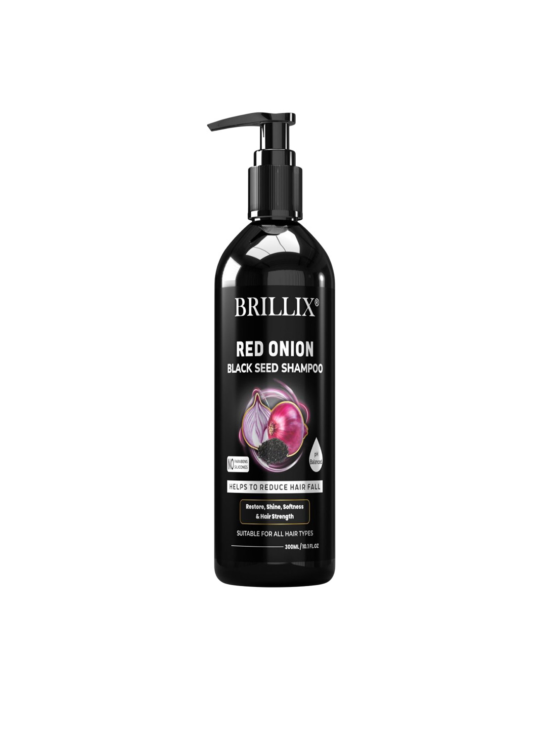 BRILLIX Red Onion & Black Seed Hair Growth Shampoo - 300 ml