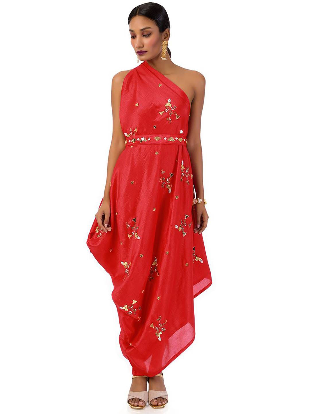 Mystake By Meghna Shah One Shoulder Fit & Flare Dress
