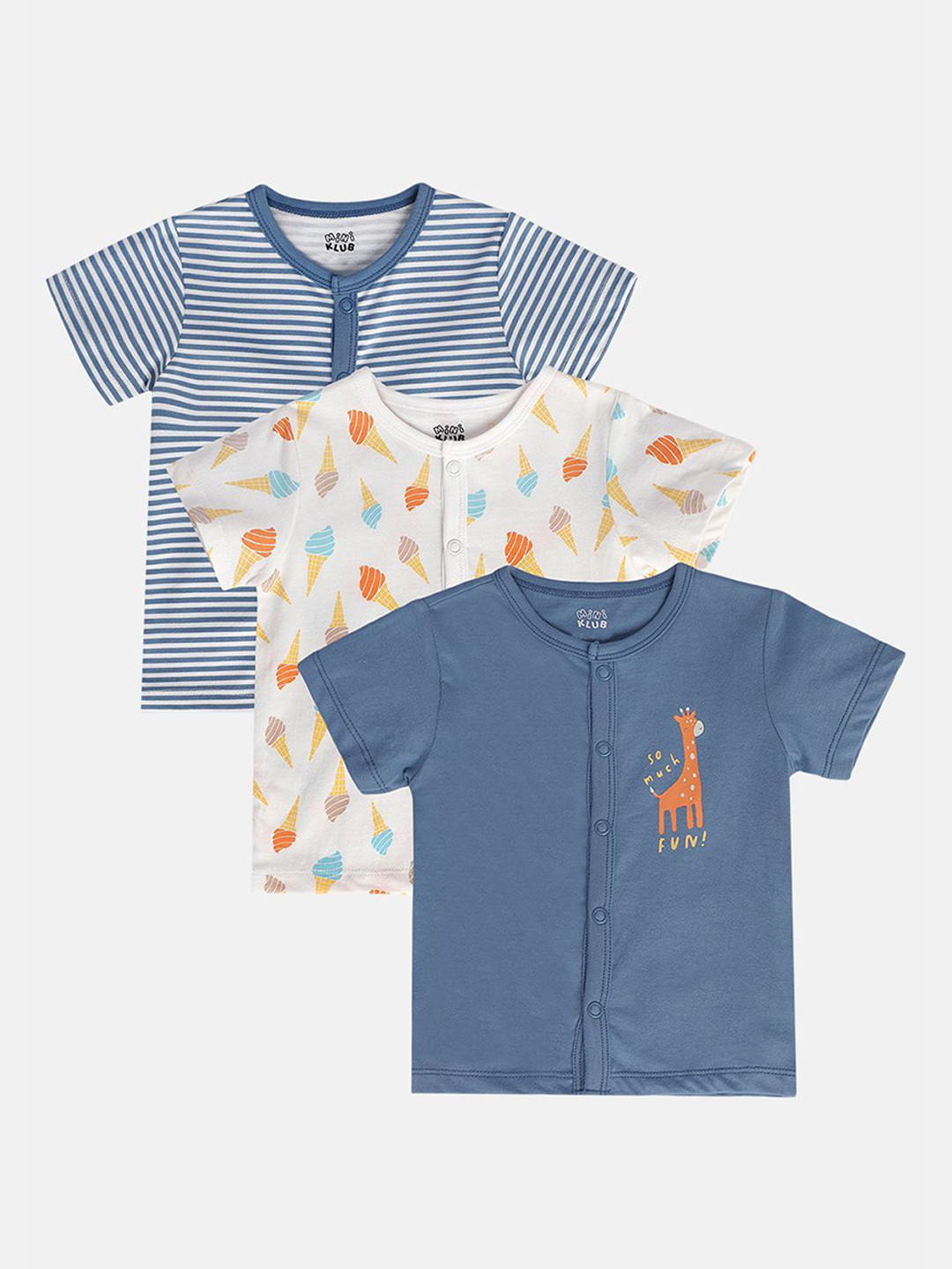 MINI KLUB Boys Pack Of 3 Printed Jhabla Vests 26BBFV701