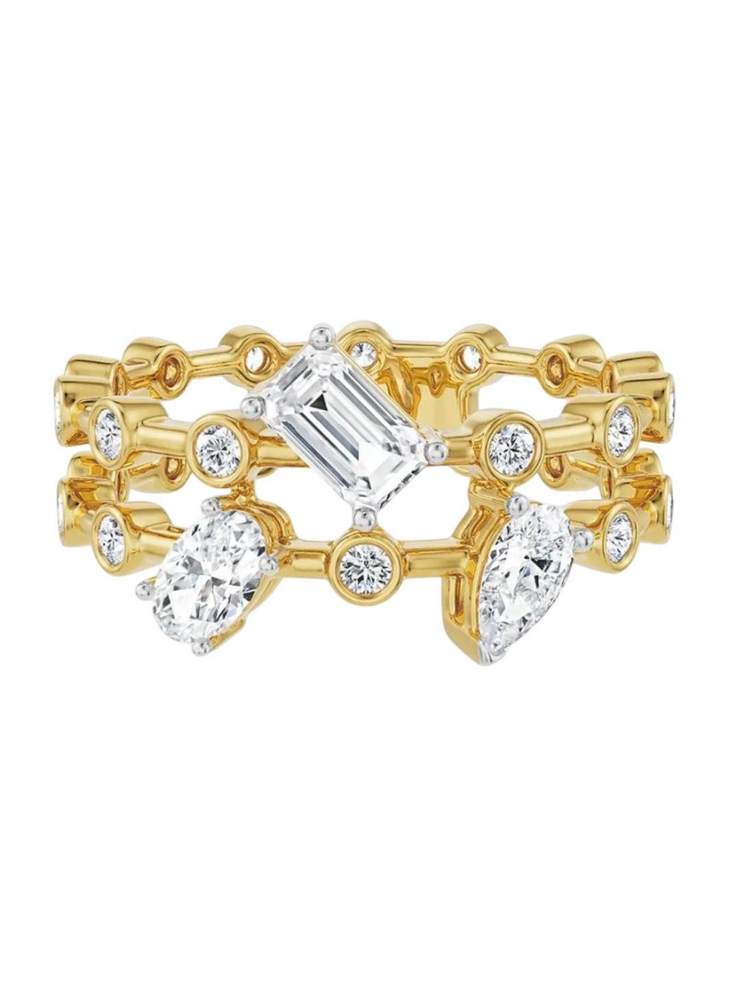 Emori Multi Cocktail Lab Diamond Ring in 18KT Gold