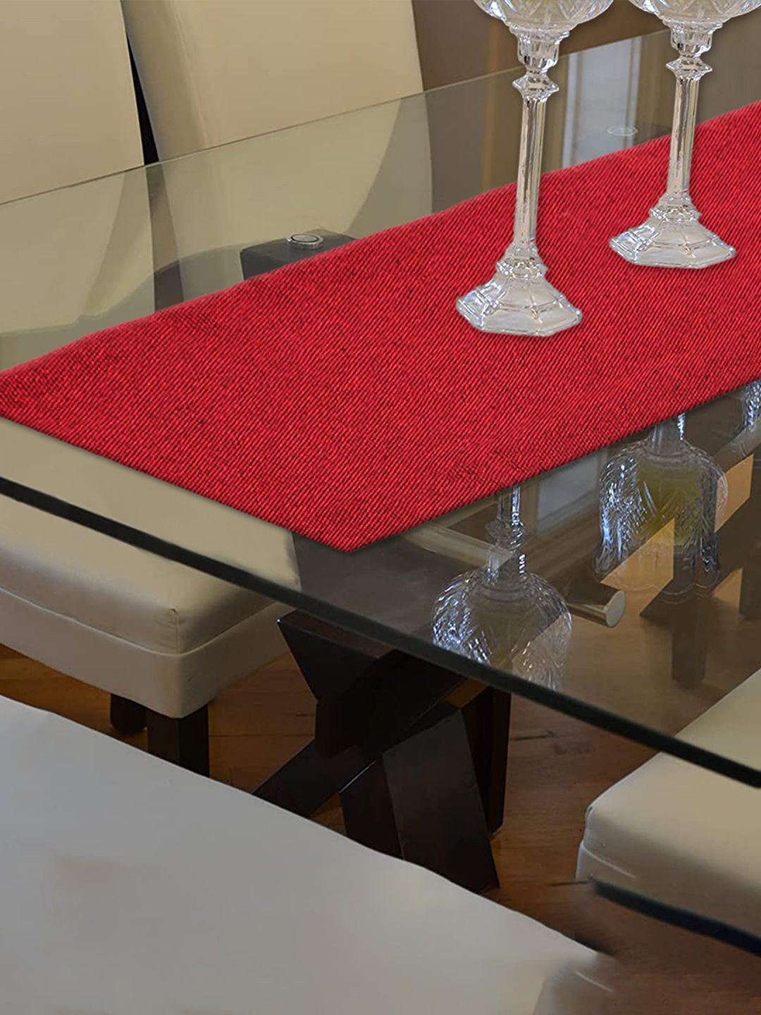 Kuber Industries Maroon Table Runner