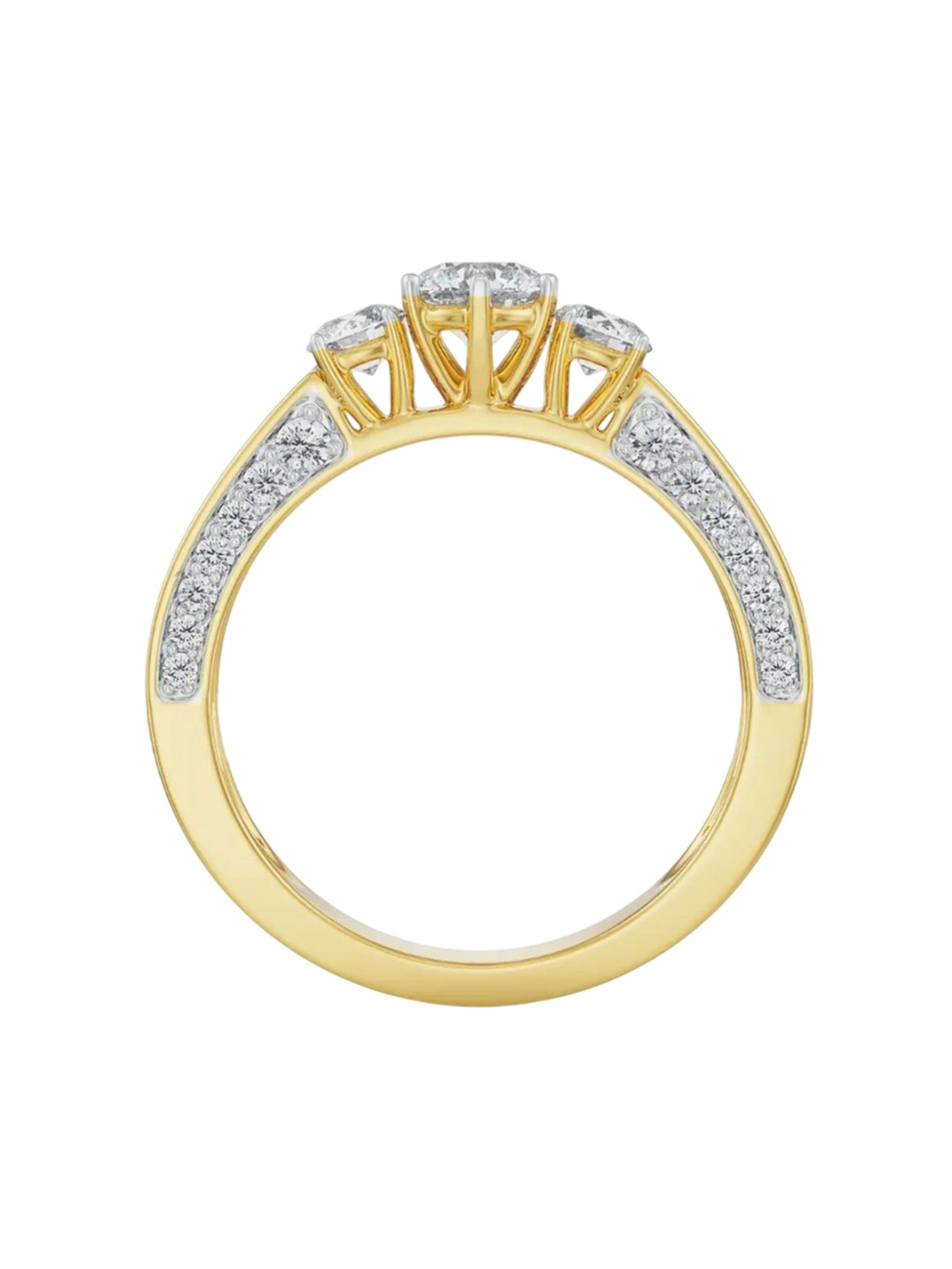Emori Three Stone Jessie Lab Diamond in 14KT Gold Ring