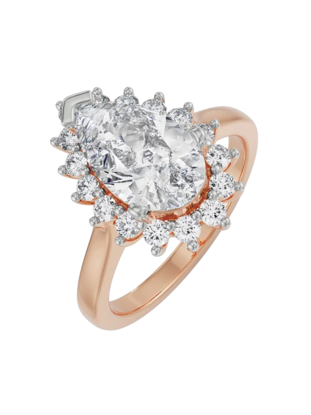 Emori Regal Pear Engagement Lab Diamond in 14KT Gold Ring