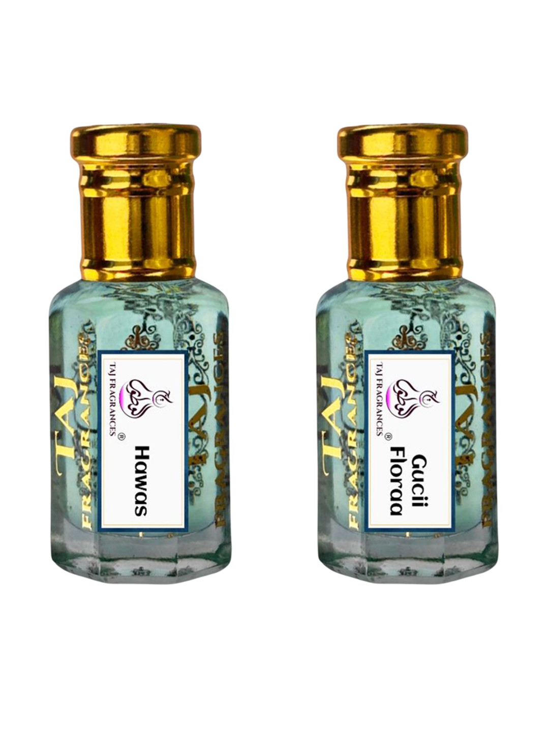 Taj Fragrances Unisex Set Of 2 Gucii Flora & Hawas Long Lasting Attar - 6 ml Each