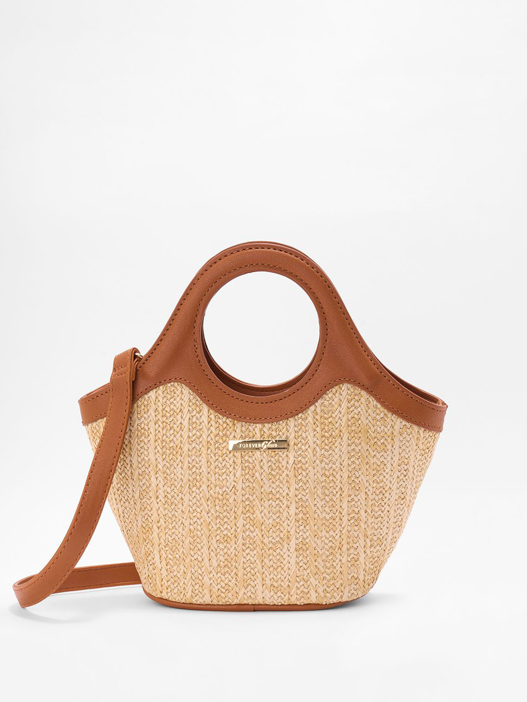 Forever Glam by Pantaloons PU Structured Shoulder Bag with Fringed