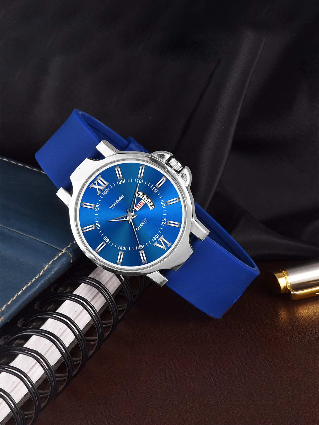 WATCHSTAR Men Patterned Dial & Straps Analogue Watch Matrix Blue