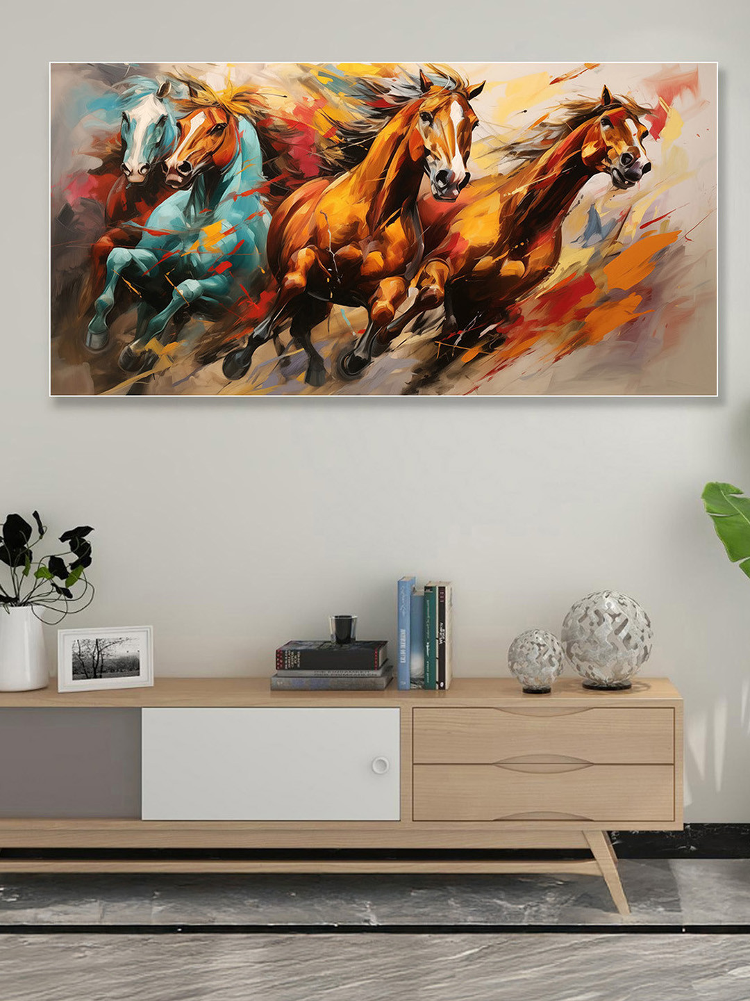 nestroots Brown & Blue Majestic Equine Encounter Wall Art