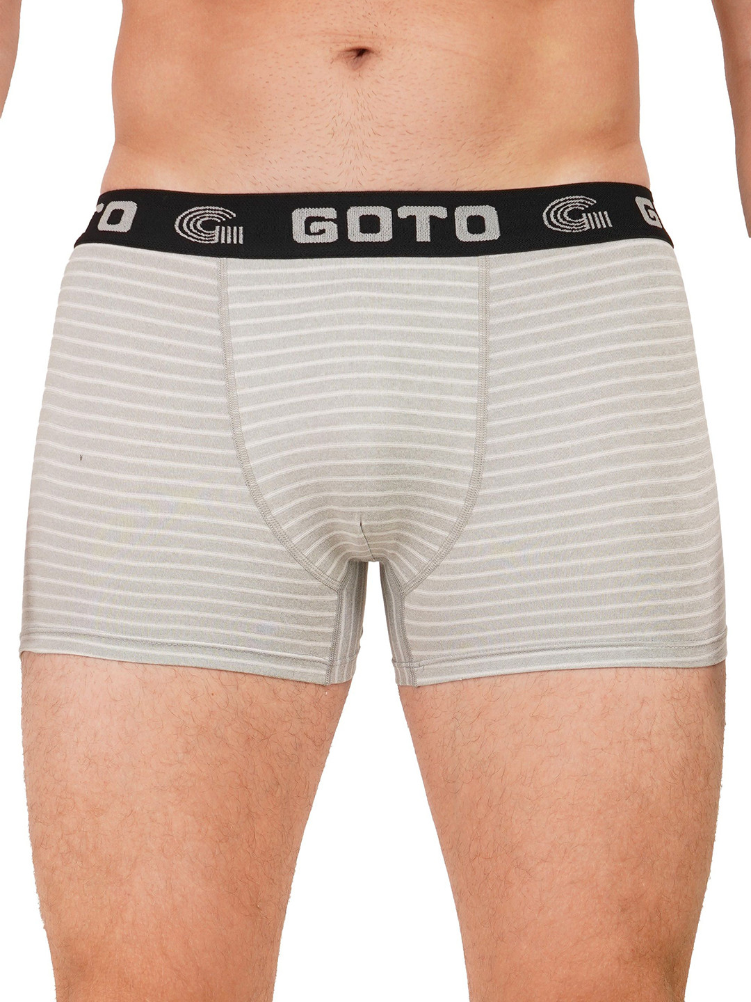 GOTO Printed Short Trunk NYLON LY PRINT OUTER EL TRUNK GREY STRIP-Grey