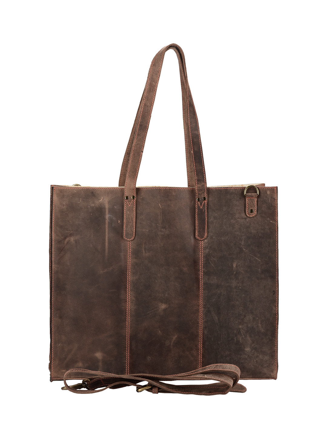 MANDAVA Leather Shopper Shoulder Bag with Tasselled