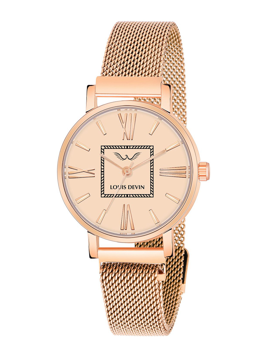 LOUIS DEVIN Women Brass Dial & Straps Analogue Watch LD-RG182-RG