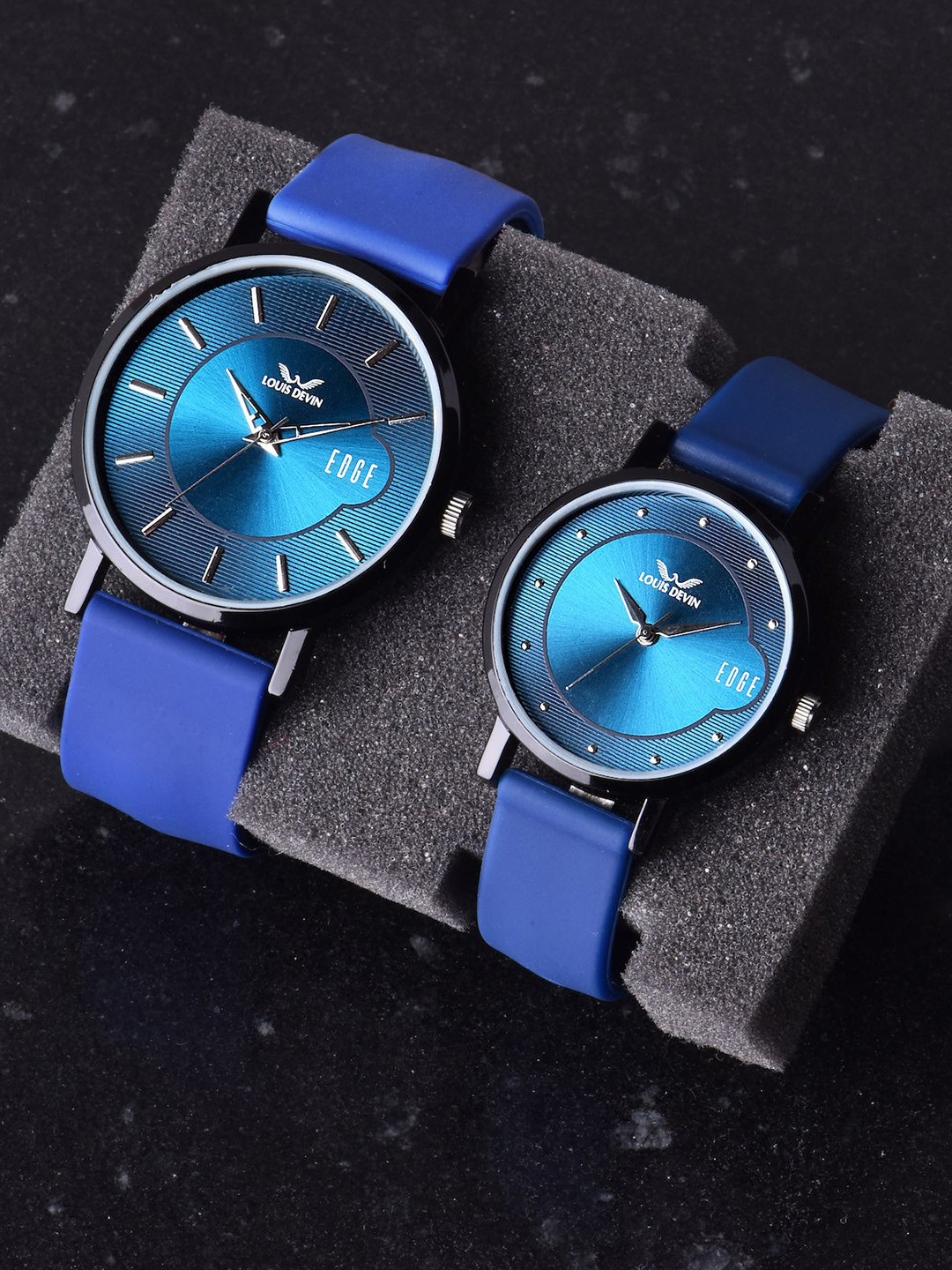 LOUIS DEVIN Unisex Brass Dial & Straps Analogue Watch LDCM-BK092-BLUE