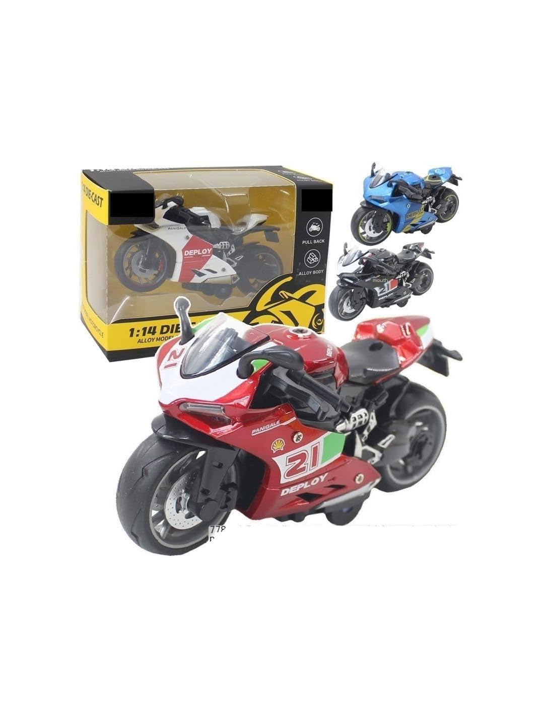 PIPALIYA 1:14 Scale Die Cast Alloy Pull Back Bike Toys Vehicles