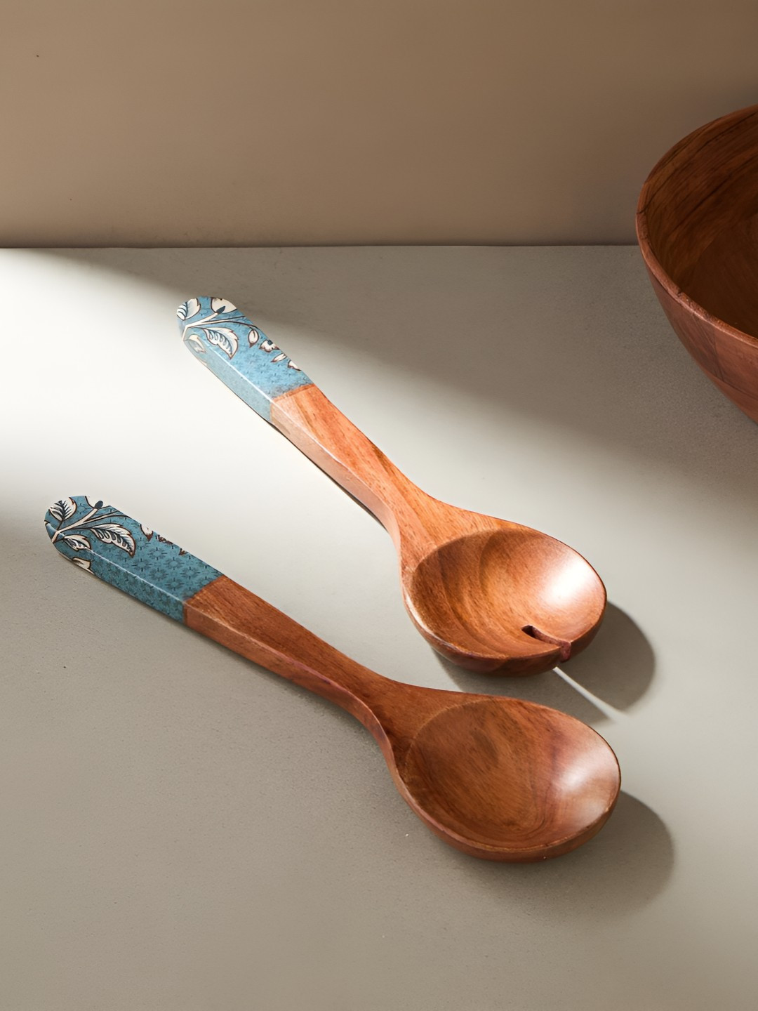 Fabindia Blue Wood Serving Spoon